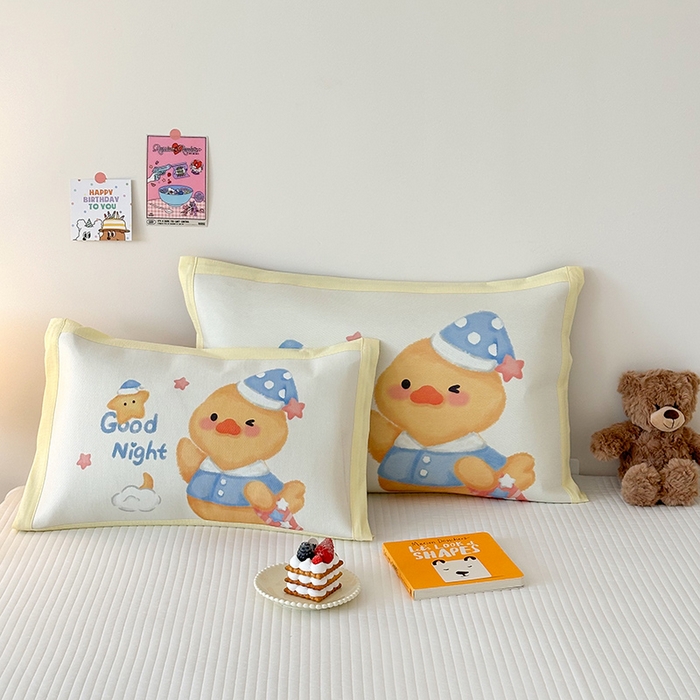 91家纺网 家纺一手货源 找家纺 嗨生活 2026新款大版加密冰丝枕套儿童枕套幼儿园枕套单品枕套枕套单件 萌萌鸭