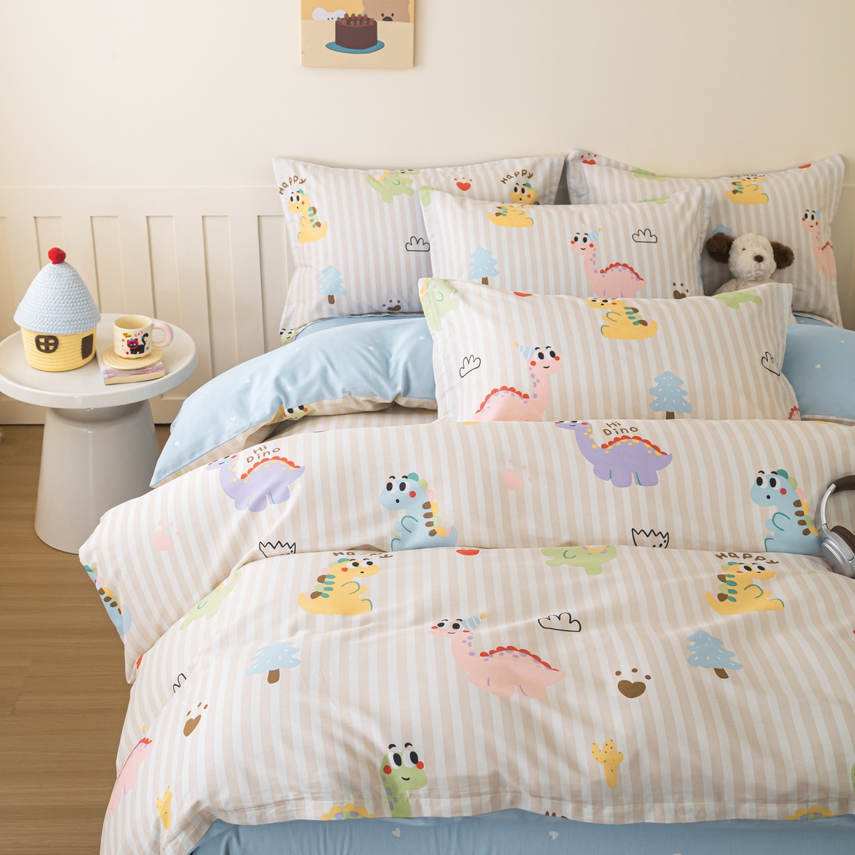 91家纺网 家纺一手货源 找家纺 梦纤绒 2026新款全棉纯棉印花四件套 恐龙世界