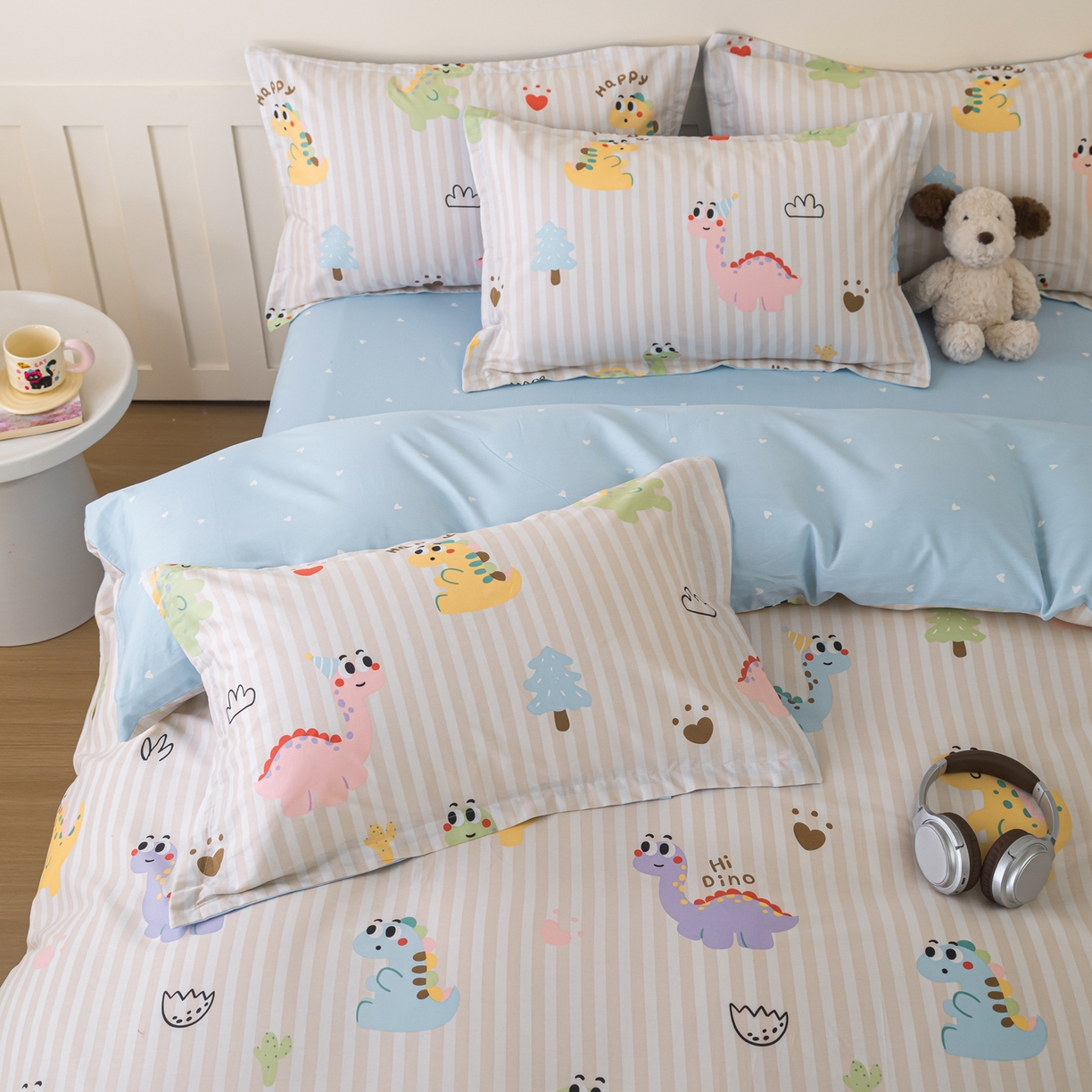 91家纺网 家纺一手货源 找家纺 梦纤绒 2026新款全棉纯棉印花四件套 恐龙世界