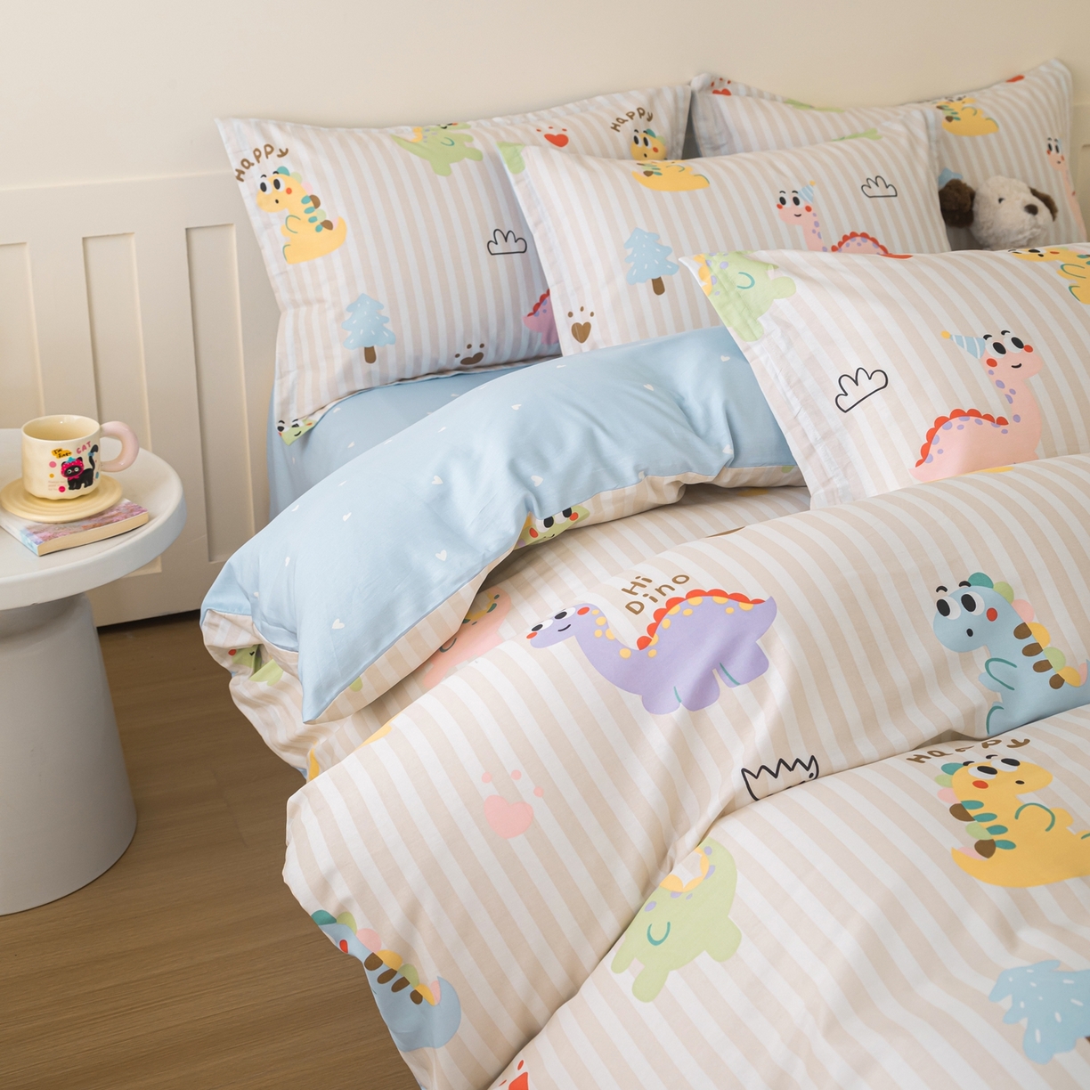 91家纺网 家纺一手货源 找家纺 梦纤绒 2026新款全棉纯棉印花四件套 恐龙世界