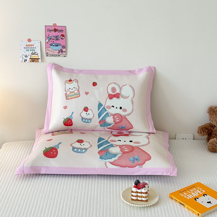 嗨生活 2026新款大版加密冰丝枕套儿童枕套幼儿园枕套单品枕套枕套单件 萌小兔