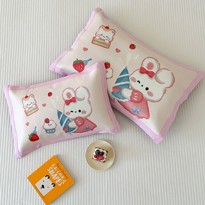 91家纺网 家纺一手货源 找家纺 嗨生活 2026新款大版加密冰丝枕套儿童枕套幼儿园枕套单品枕套枕套单件 萌小兔