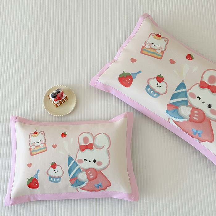 91家纺网 家纺一手货源 找家纺 嗨生活 2026新款大版加密冰丝枕套儿童枕套幼儿园枕套单品枕套枕套单件 萌小兔