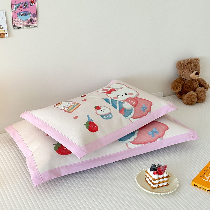 91家纺网 家纺一手货源 找家纺 嗨生活 2026新款大版加密冰丝枕套儿童枕套幼儿园枕套单品枕套枕套单件 萌小兔