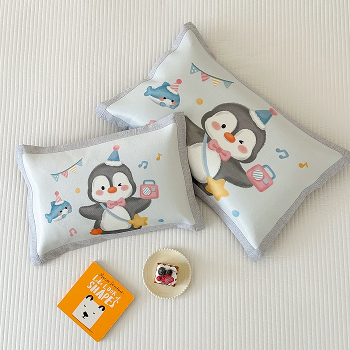 91家纺网 家纺一手货源 找家纺 嗨生活 2026新款大版加密冰丝枕套儿童枕套幼儿园枕套单品枕套枕套单件 企鹅宝宝