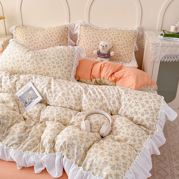 91家纺网 家纺一手货源 找家纺 橘子家 2026新款柔肤棉床单四件套 知否