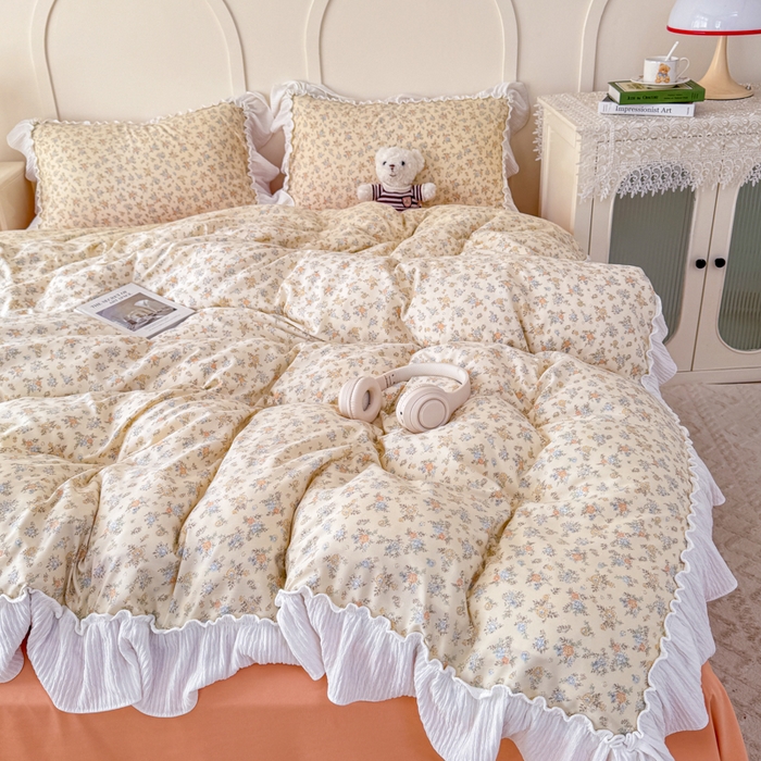 91家纺网 家纺一手货源 找家纺 橘子家 2026新款柔肤棉床单四件套 知否