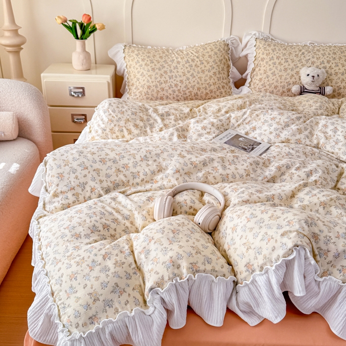 91家纺网 家纺一手货源 找家纺 橘子家 2026新款柔肤棉床单四件套 知否