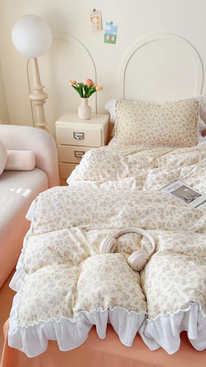 91家纺网 家纺一手货源 找家纺 橘子家 2026新款柔肤棉床单四件套 知否