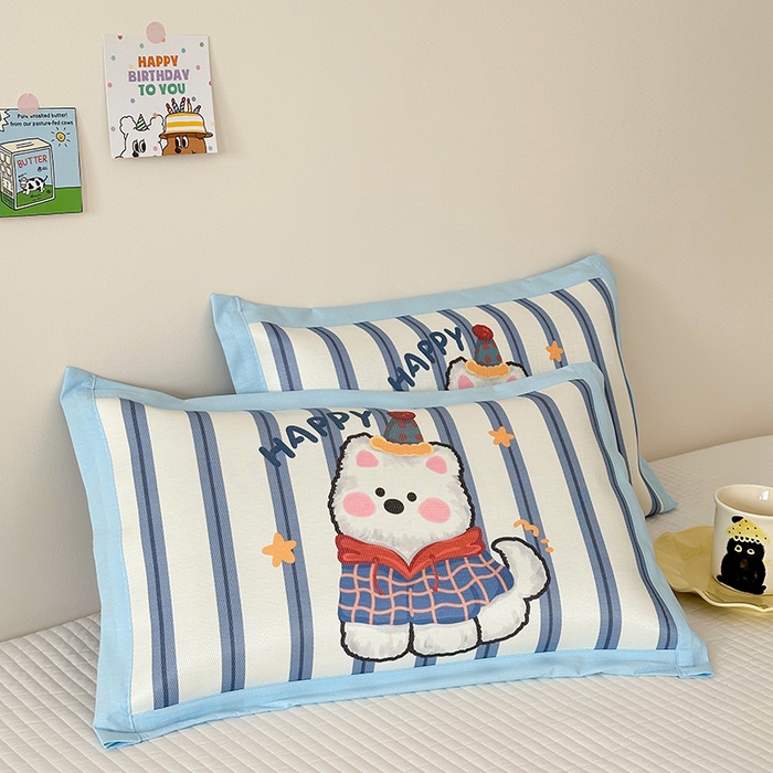 91家纺网 家纺一手货源 找家纺 嗨生活 2026新款大版加密冰丝枕套儿童枕套幼儿园枕套单品枕套枕套单件 雪地狗