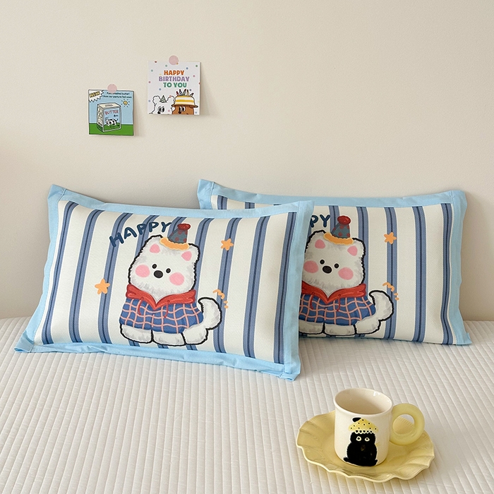 91家纺网 家纺一手货源 找家纺 嗨生活 2026新款大版加密冰丝枕套儿童枕套幼儿园枕套单品枕套枕套单件 雪地狗