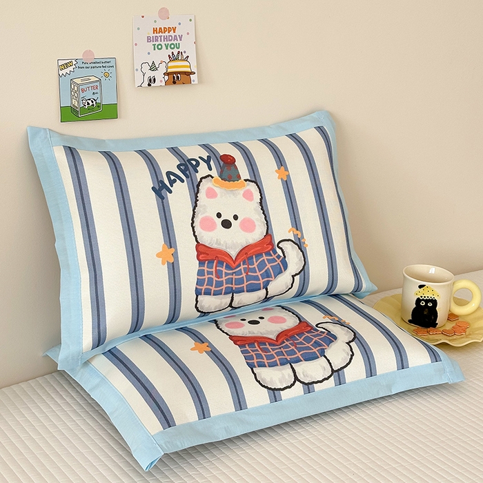 91家纺网 家纺一手货源 找家纺 嗨生活 2026新款大版加密冰丝枕套儿童枕套幼儿园枕套单品枕套枕套单件 雪地狗