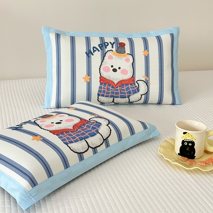 91家纺网 家纺一手货源 找家纺 嗨生活 2026新款大版加密冰丝枕套儿童枕套幼儿园枕套单品枕套枕套单件 雪地狗