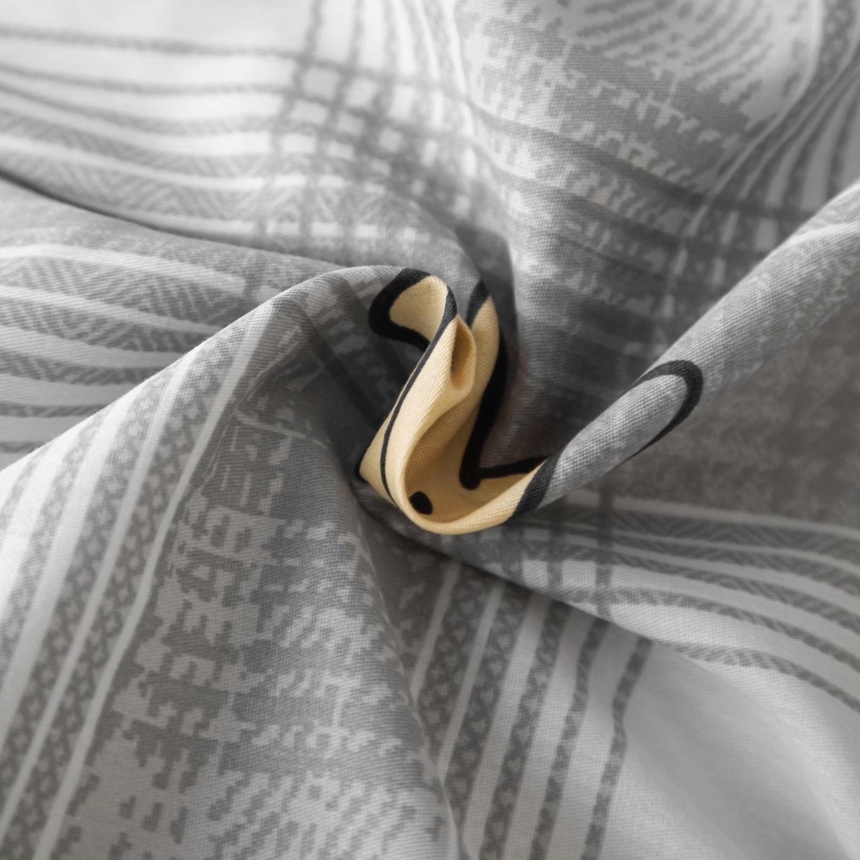 91家纺网 家纺一手货源 找家纺 梦纤绒 2026新款全棉纯棉印花四件套 星月方格