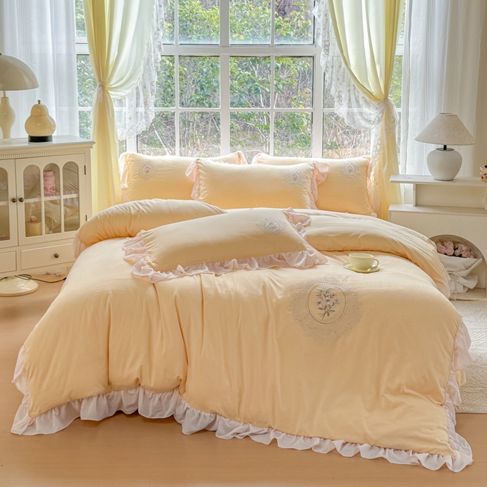 91家纺网 家纺一手货源 找家纺 （总）橘子家 2026新款全棉雪纺四件套