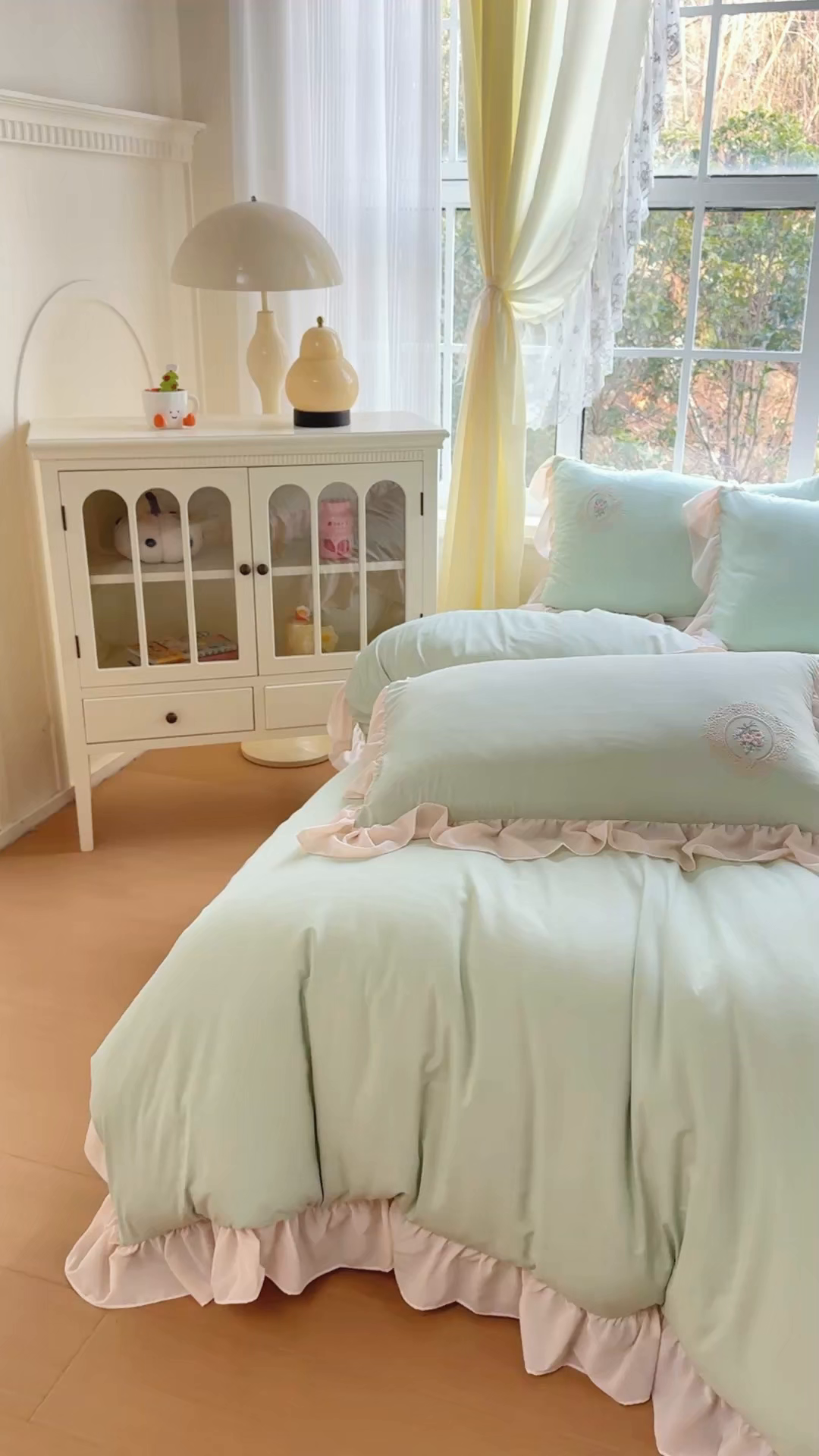 91家纺网 家纺一手货源 找家纺 橘子家 2026新款蛋白棉四件套-维纳斯 维纳斯-绿