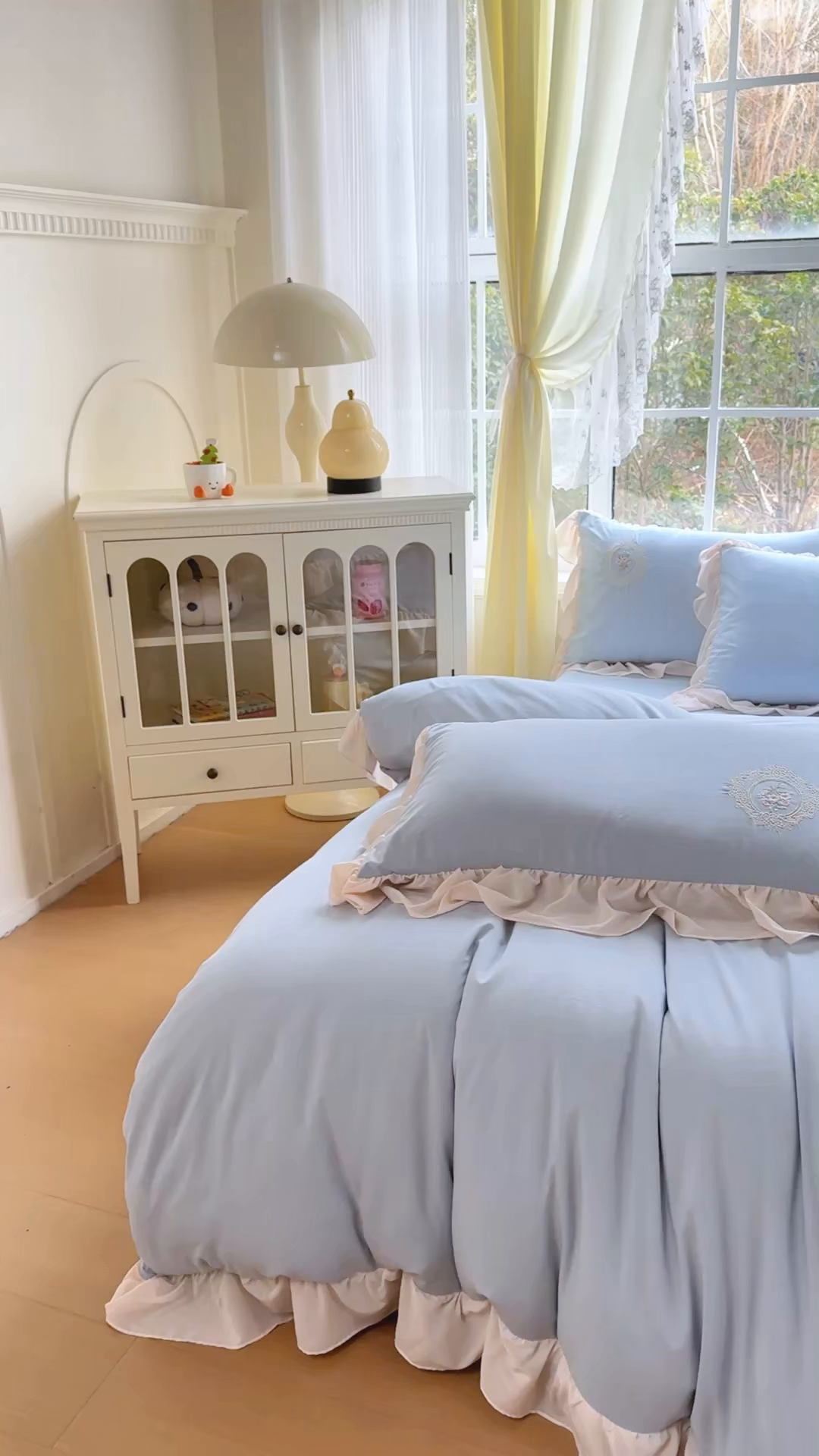 91家纺网 家纺一手货源 找家纺 橘子家 2026新款蛋白棉四件套-维纳斯 维纳斯-蓝