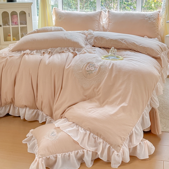 91家纺网 家纺一手货源 找家纺 橘子家 2026新款蛋白棉四件套-维纳斯 维纳斯-驼