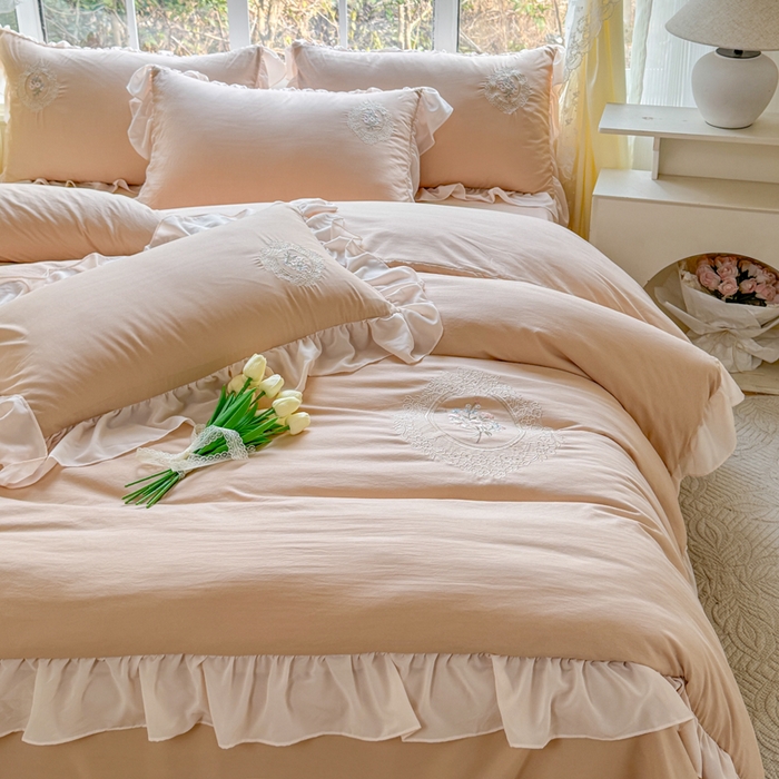 91家纺网 家纺一手货源 找家纺 橘子家 2026新款蛋白棉四件套-维纳斯 维纳斯-驼