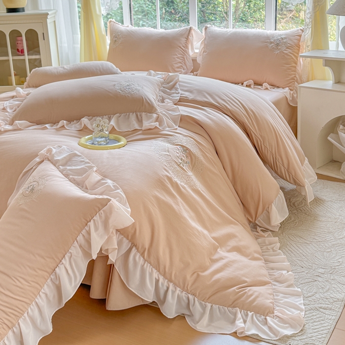 91家纺网 家纺一手货源 找家纺 橘子家 2026新款蛋白棉四件套-维纳斯 维纳斯-驼