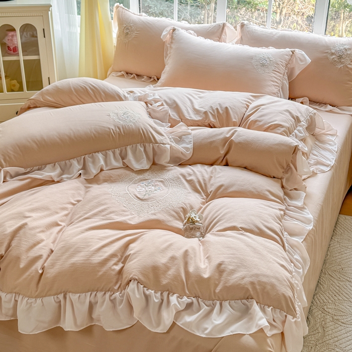 91家纺网 家纺一手货源 找家纺 橘子家 2026新款蛋白棉四件套-维纳斯 维纳斯-驼