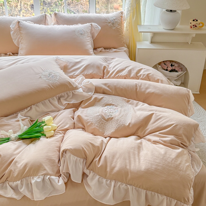 91家纺网 家纺一手货源 找家纺 橘子家 2026新款蛋白棉四件套-维纳斯 维纳斯-驼