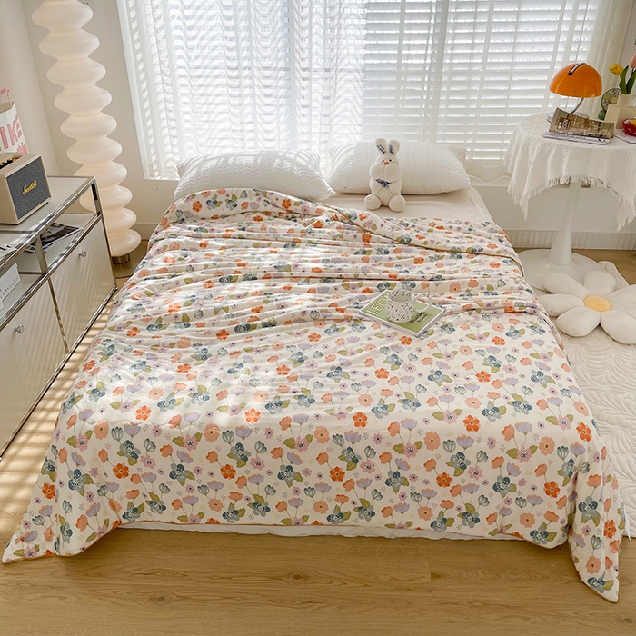 91家纺网 家纺一手货源 找家纺 （总）薇玛仕 2026新款A类牛奶丝针织棉印花大豆夏凉被空调被儿童被