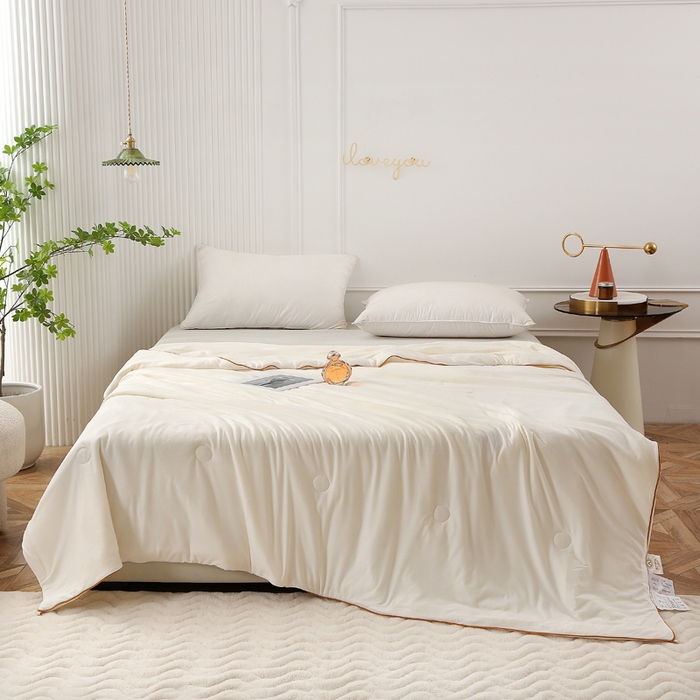 91家纺网 家纺一手货源 找家纺 （总）薇玛仕 2026新款A类牛奶丝针织棉印花大豆夏凉被空调被儿童被