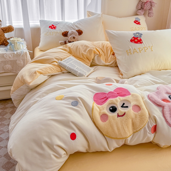 91家纺网 家纺一手货源 找家纺 （总）橘子家 2026新款卡通绣花四件套