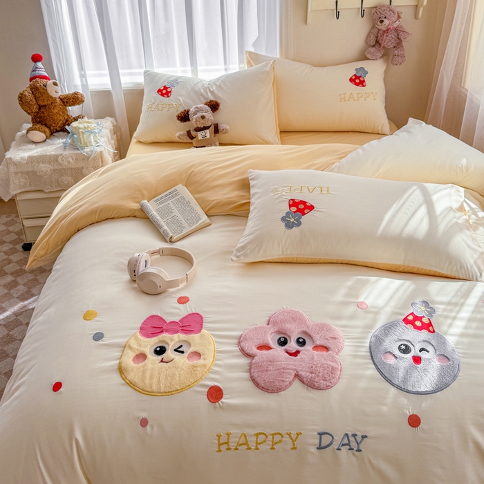 91家纺网 家纺一手货源 找家纺 （总）橘子家 2026新款卡通绣花四件套