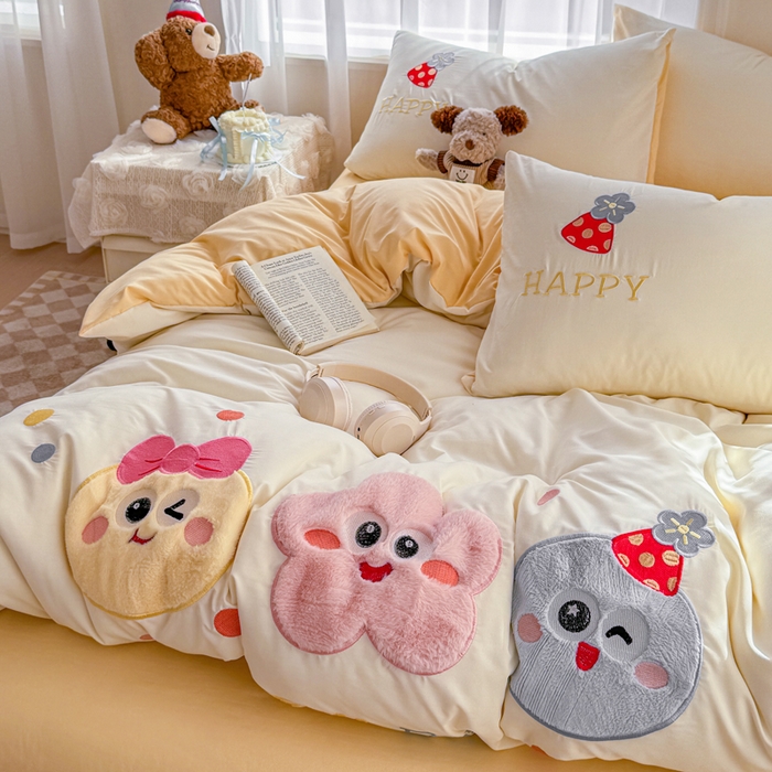 91家纺网 家纺一手货源 找家纺 （总）橘子家 2026新款卡通绣花四件套