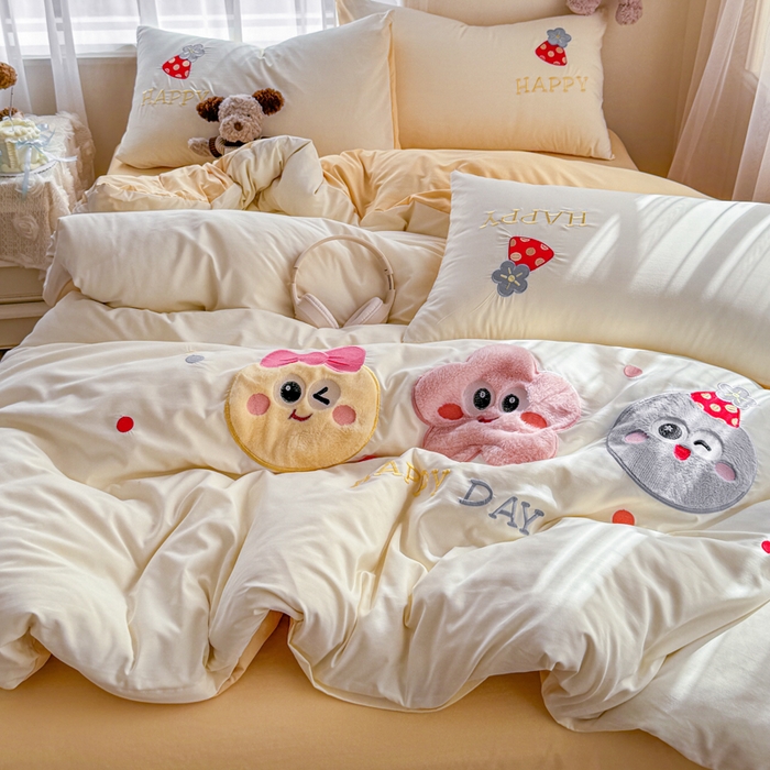 91家纺网 家纺一手货源 找家纺 （总）橘子家 2026新款卡通绣花四件套