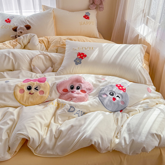 91家纺网 家纺一手货源 找家纺 （总）橘子家 2026新款卡通绣花四件套