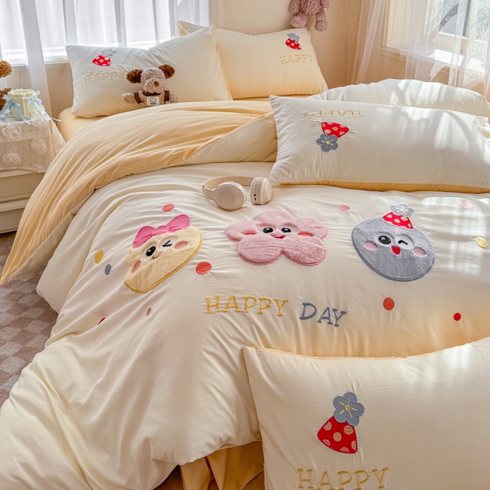 91家纺网 家纺一手货源 找家纺 （总）橘子家 2026新款卡通绣花四件套