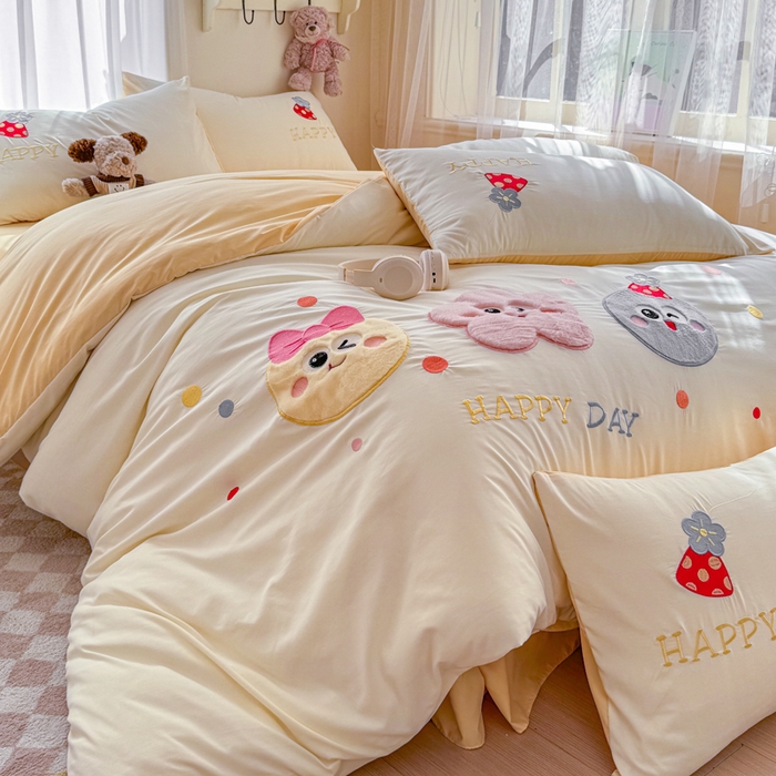 91家纺网 家纺一手货源 找家纺 （总）橘子家 2026新款卡通绣花四件套