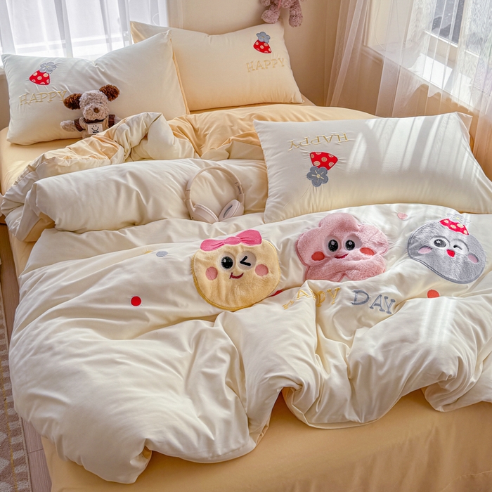 91家纺网 家纺一手货源 找家纺 （总）橘子家 2026新款卡通绣花四件套