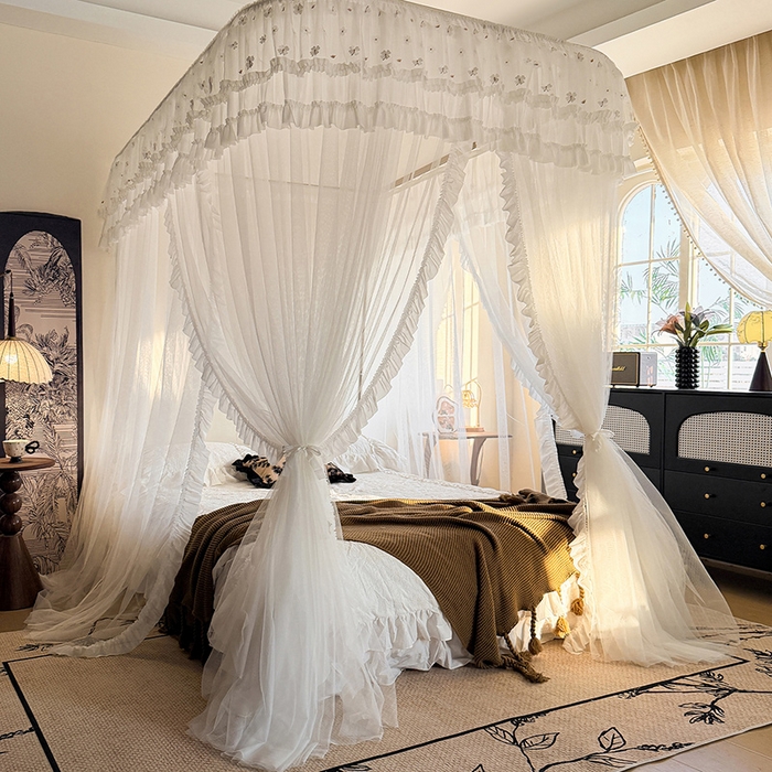 （总）都市缘蚊帐 2026新款900绣花轨道支架宫廷蚊帐1.5m 1.8m