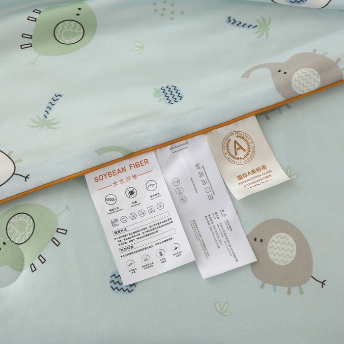 91家纺网 家纺一手货源 找家纺 薇玛仕 2026新款A类牛奶丝针织棉印花大豆夏凉被空调被儿童被 蓝小象