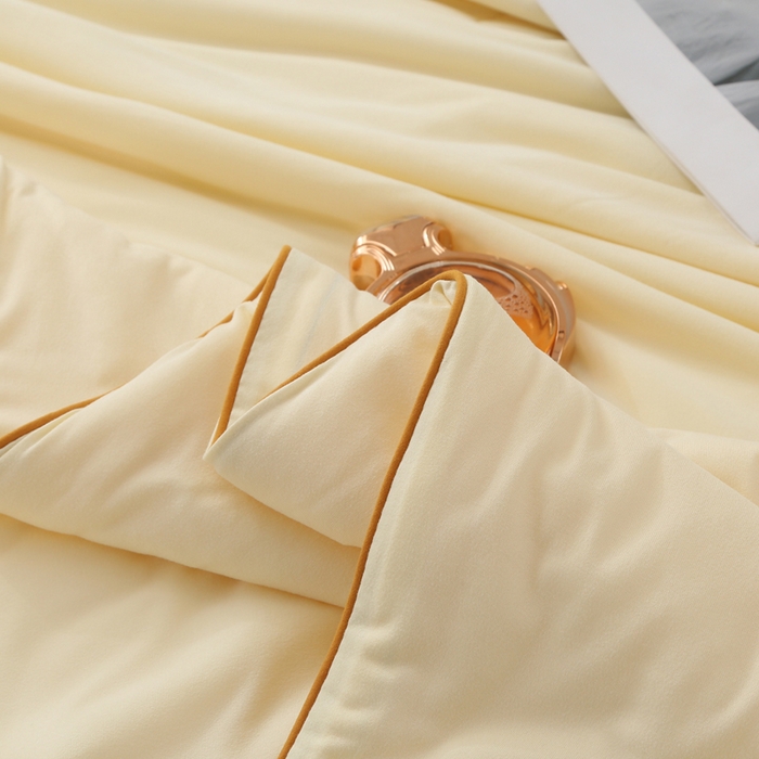 91家纺网 家纺一手货源 找家纺 薇玛仕 2026新款A类牛奶丝针织棉印花大豆夏凉被空调被儿童被 流心黄