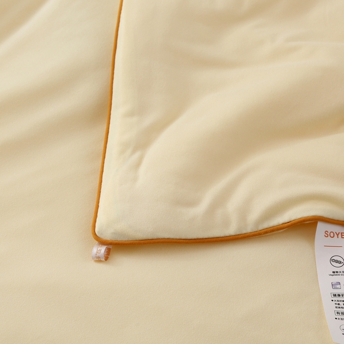 91家纺网 家纺一手货源 找家纺 薇玛仕 2026新款A类牛奶丝针织棉印花大豆夏凉被空调被儿童被 流心黄