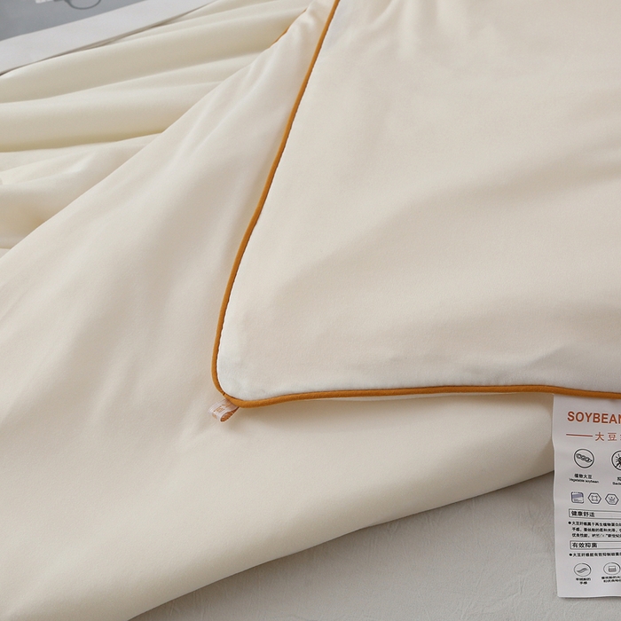91家纺网 家纺一手货源 找家纺 薇玛仕 2026新款A类牛奶丝针织棉印花大豆夏凉被空调被儿童被 奶盖白