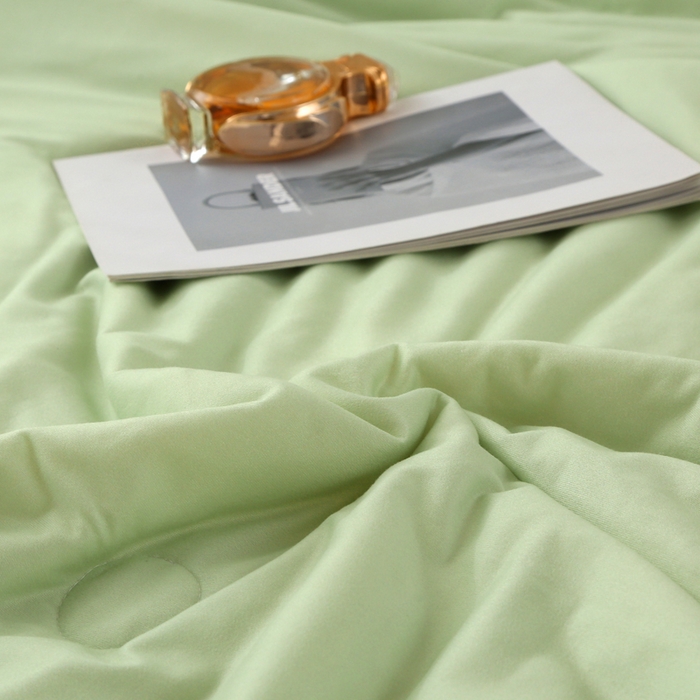 91家纺网 家纺一手货源 找家纺 薇玛仕 2026新款A类牛奶丝针织棉印花大豆夏凉被空调被儿童被 青草绿