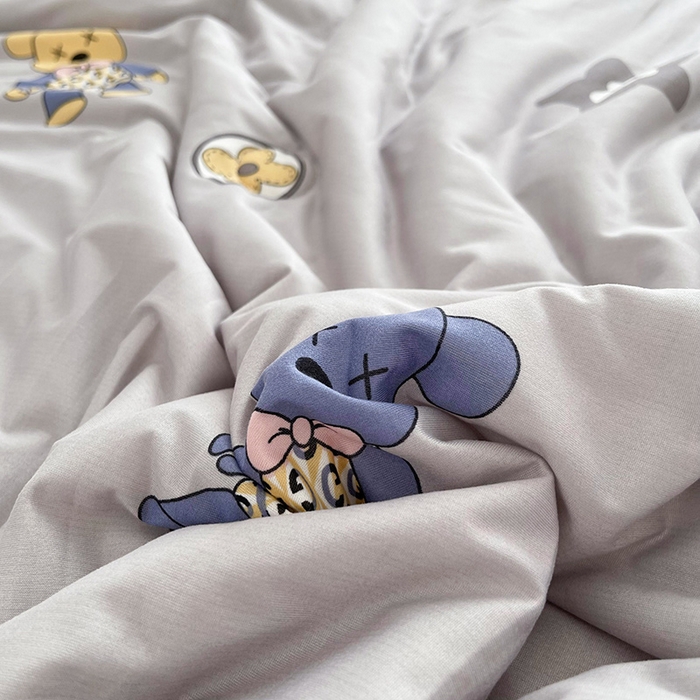 91家纺网 家纺一手货源 找家纺 薇玛仕 2026新款A类牛奶丝针织棉印花大豆夏凉被空调被儿童被 绅士熊