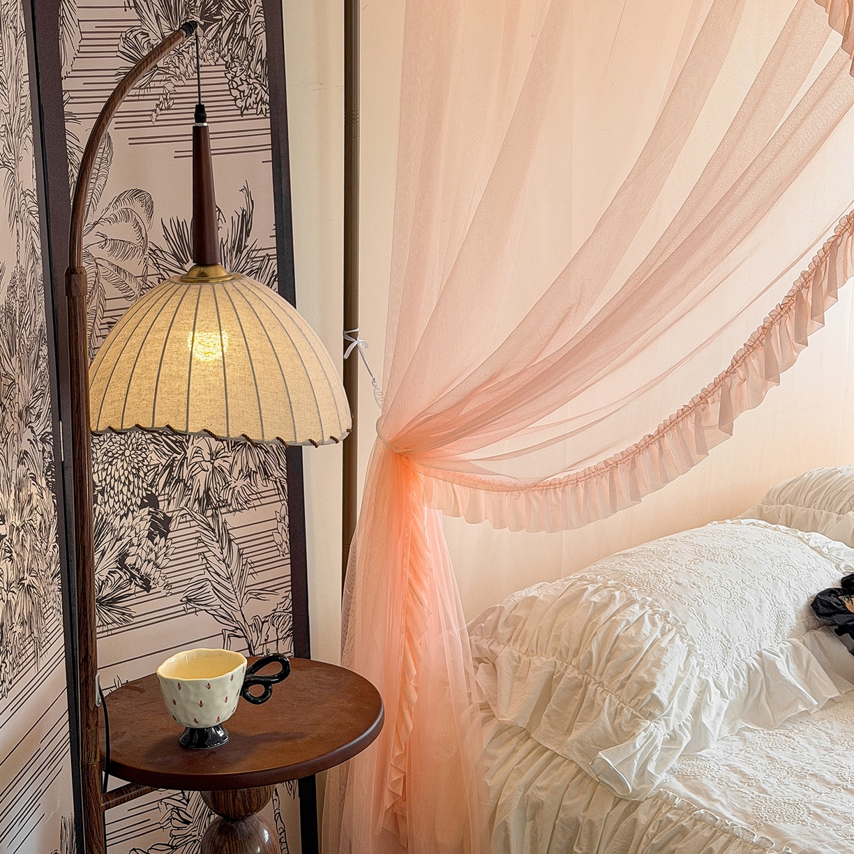 91家纺网 家纺一手货源 找家纺 都市缘蚊帐 2026年新款202四叶草绣花落地宫廷蚊帐1.5m 1.8m 202四叶草-玉色