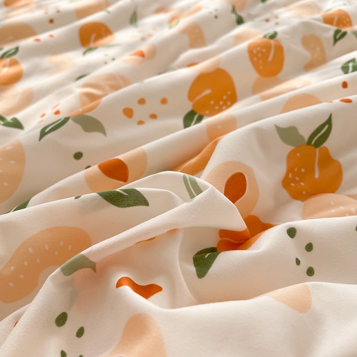 91家纺网 家纺一手货源 找家纺 薇玛仕 2026新款A类牛奶丝针织棉印花大豆夏凉被空调被儿童被 水蜜桃