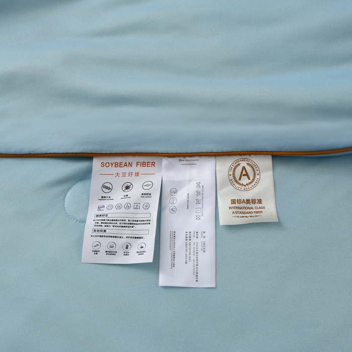 91家纺网 家纺一手货源 找家纺 薇玛仕 2026新款A类牛奶丝针织棉印花大豆夏凉被空调被儿童被 天空蓝