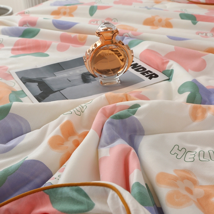 91家纺网 家纺一手货源 找家纺 薇玛仕 2026新款A类牛奶丝针织棉印花大豆夏凉被空调被儿童被 兔桃桃