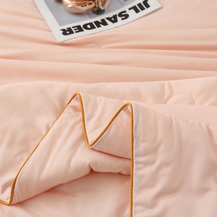 91家纺网 家纺一手货源 找家纺 薇玛仕 2026新款A类牛奶丝针织棉印花大豆夏凉被空调被儿童被 温馨粉