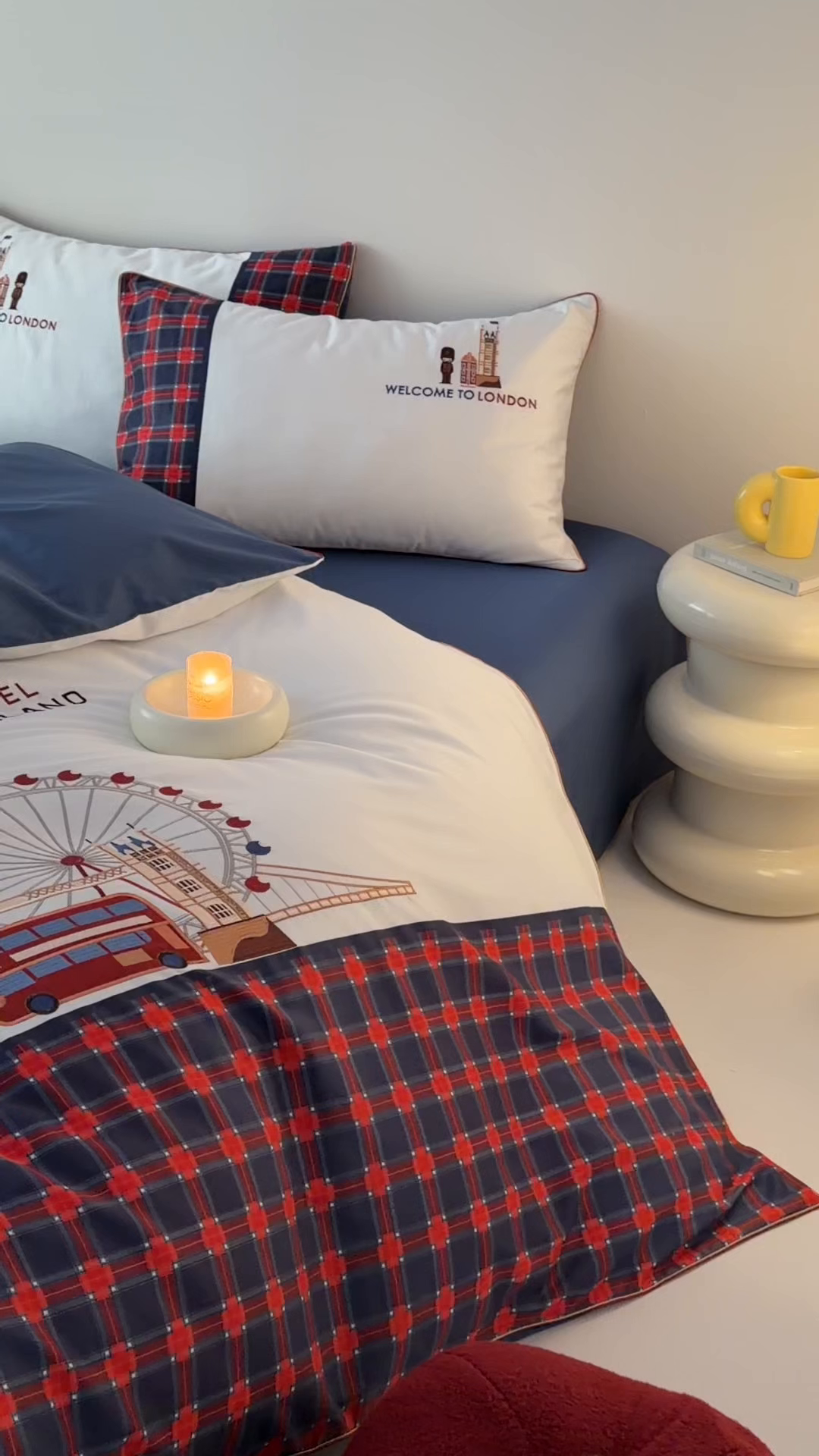 91家纺网 家纺一手货源 找家纺 （总）西西家居 2026春夏新款100S长绒棉纯棉数码印花绣花四件套-英伦小镇