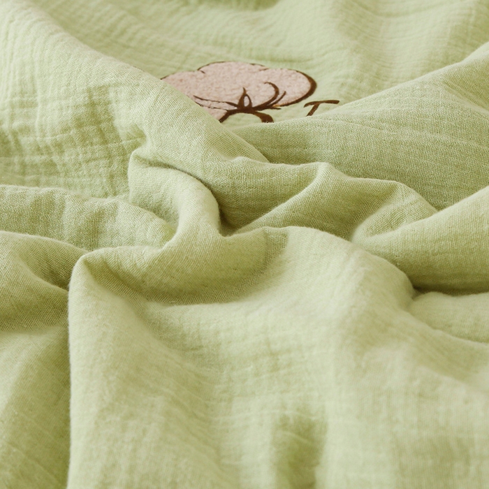 91家纺网 家纺一手货源 找家纺 （总）薇玛仕 2026A类全棉双层皱皱纱立体烫画纯色款大豆夏凉被空调被